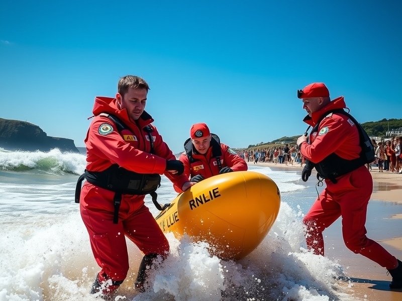 RNLI Lifeguards at Porth Beach: Safety and Rescue Efforts