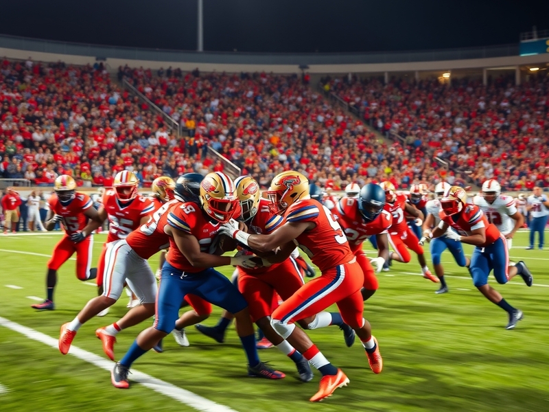 A dynamic shot of the FAU and UF teams in action during their recent game, capturing the intensity and excitement of college