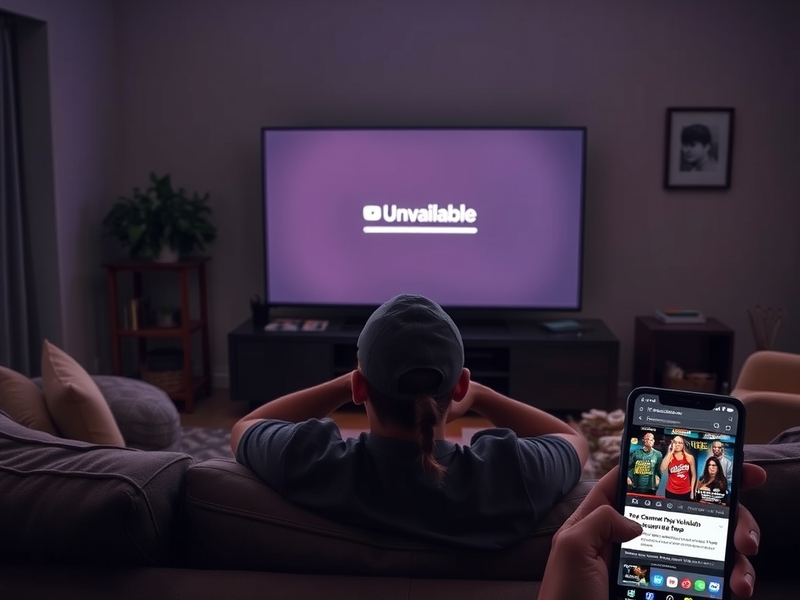 An illustration depicting a television screen displaying the YouTube TV logo, surrounded by icons of the channels that were d