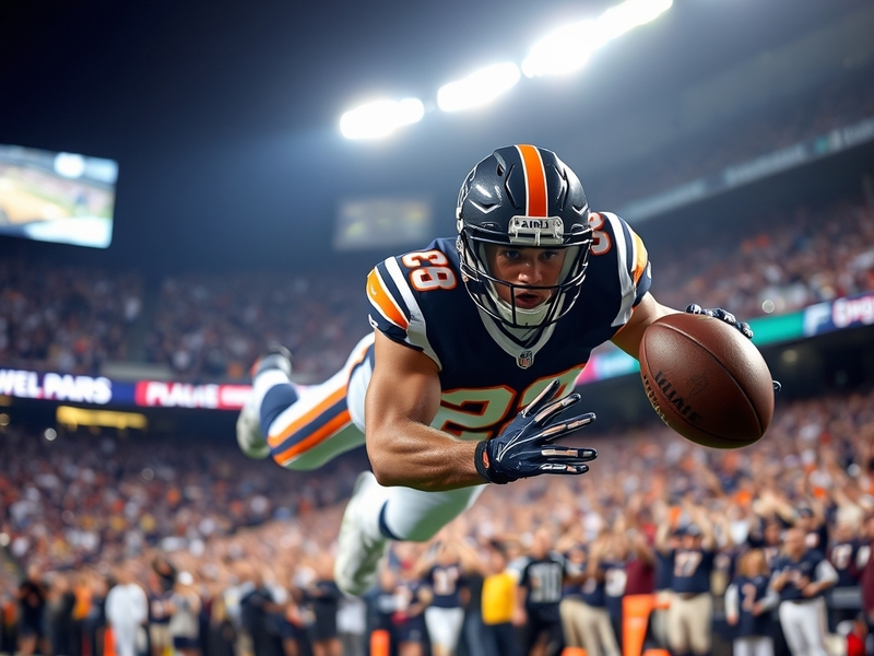 An action shot of Eric Weddle in his football gear, mid-game, showcasing determination and focus on the field.