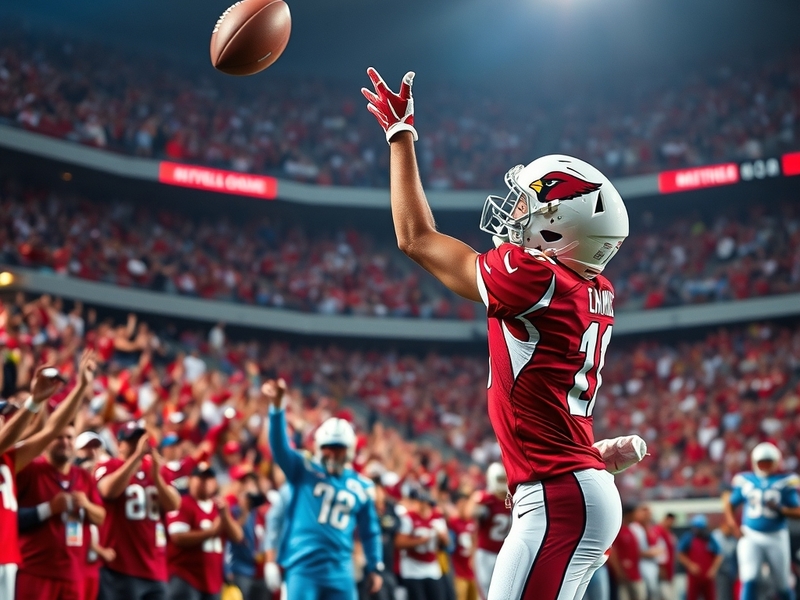 A dynamic action shot from the Cardinals vs Chargers game, featuring Kyler Murray and Justin Herbert in a tense moment on the