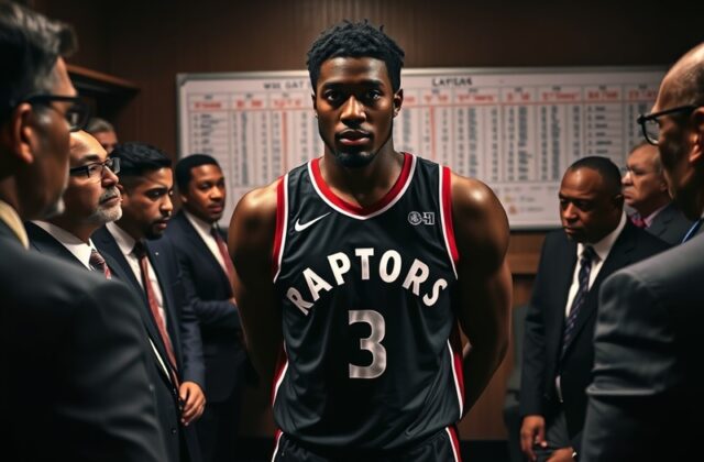 A dynamic image of Kawhi Leonard in action during the 2019 NBA Finals, showcasing his determination and skill on the court.