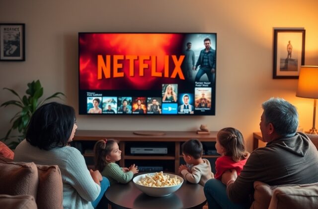 A vibrant collage showcasing various Netflix movie posters, representing diverse genres and cultures, set against a cinematic