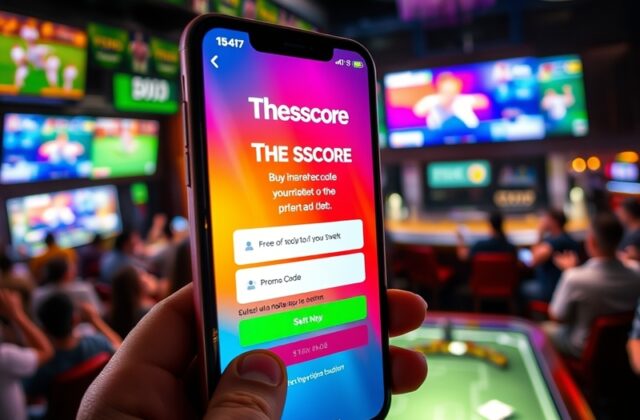 An engaging image depicting a user placing a bet on a mobile app, with sports highlights in the background, showcasing excite