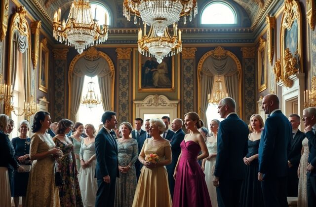 A vibrant image of the royal family attending a public event, showcasing their engagement with the community.