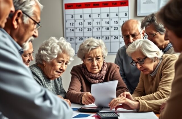 A visual representation of Social Security benefits, featuring a calculator, financial documents, and a graph showing inflati
