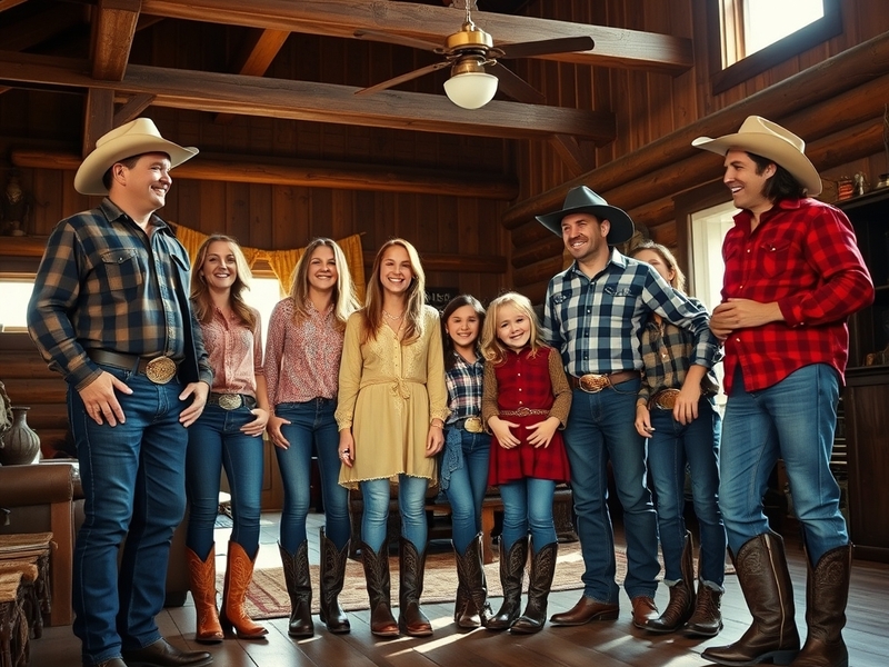 A portrait of the Weston family in a corporate setting, showcasing their influence in business, with a backdrop of retail and