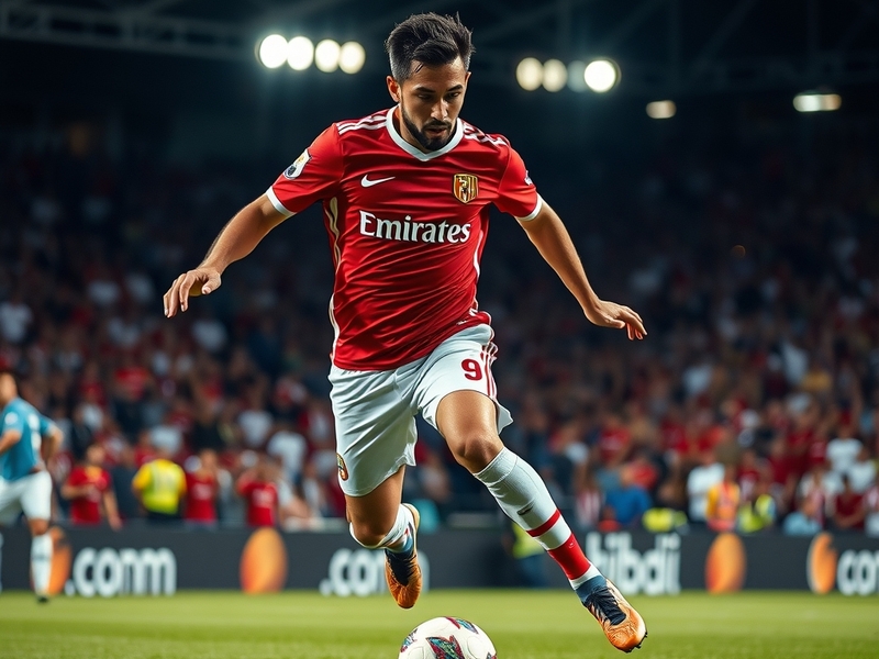 An action shot of Miguel Borja playing for his club, showcasing his agility and determination on the field.
