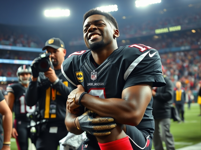 A tense moment during an NFL game showing Lamar Jackson on the ground after sustaining an injury, with players and medical st
