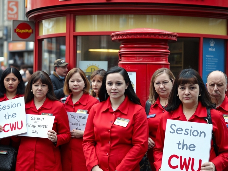 An image depicting Royal Mail workers in action, highlighting the bustling environment of a post office with staff engaged in