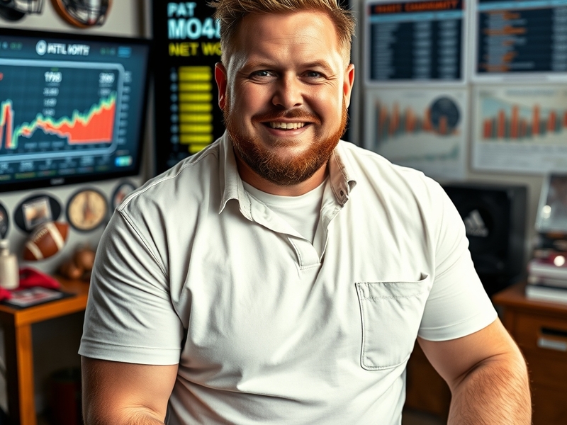 A dynamic image of Pat McAfee on stage during his show, engaging with fans, showcasing his charismatic personality and lively