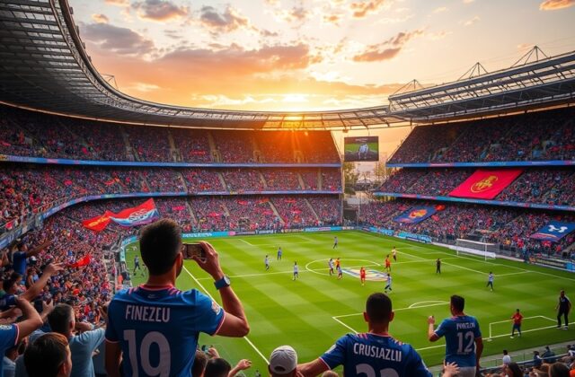 An action shot of a Cruz Azul player dribbling past an FC Juárez defender during a match, with fans cheering in the backgroun