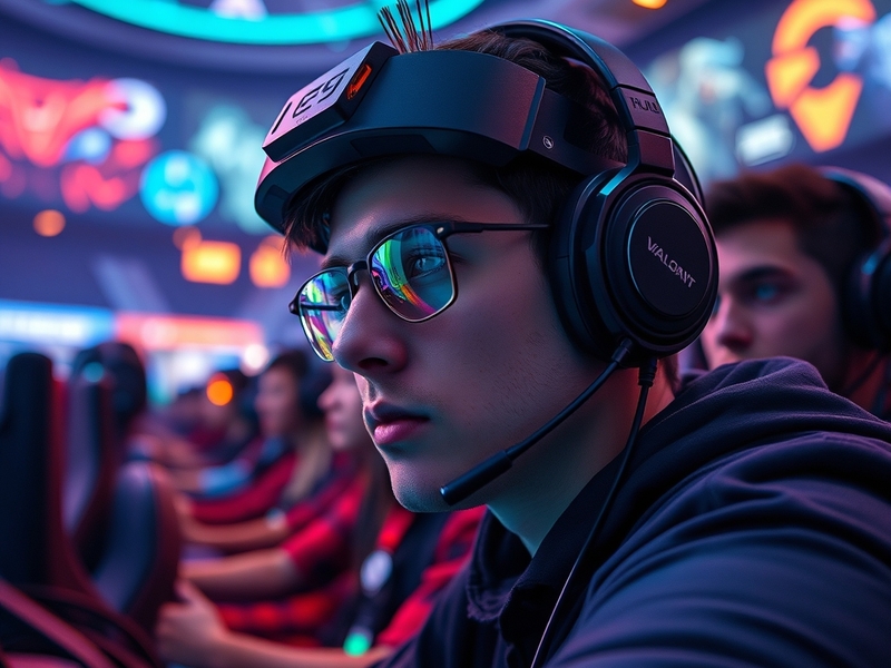 An illustration of Hush from Valorant in a dynamic pose, showcasing her stealthy abilities in a vibrant gaming environment.
