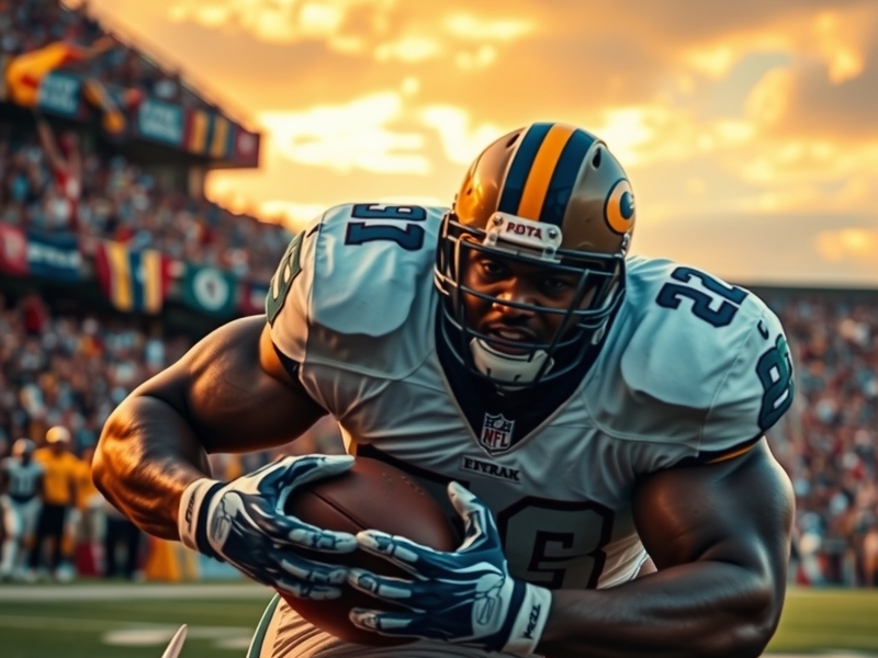 An action shot of Jeremiah Trotter in his Eagles uniform, showcasing his intense focus and athleticism during a game.