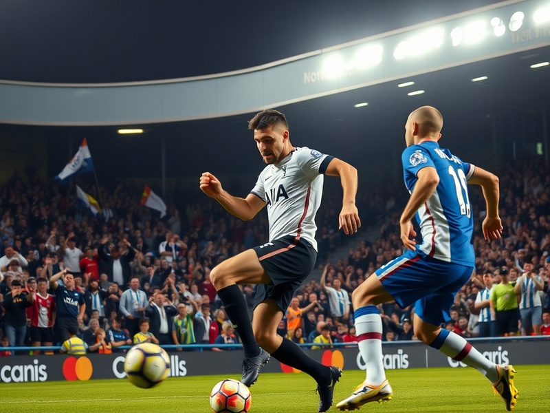 A vibrant image showcasing a packed stadium during a Spurs vs Coventry match, with fans in team colors displaying banners and