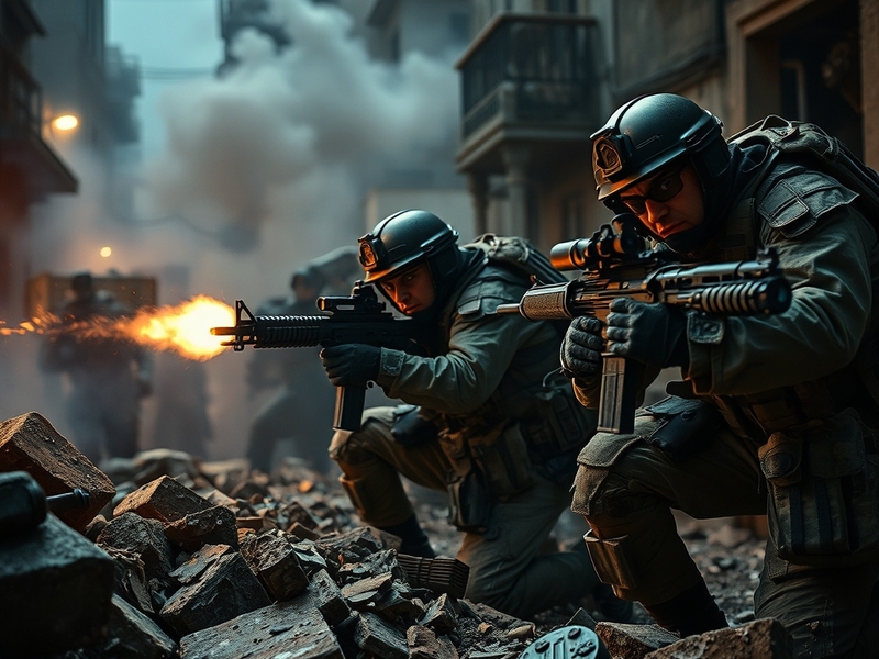 A dynamic scene from Call of Duty: Black Ops showcasing intense combat with soldiers in a Cold War setting, highlighting the