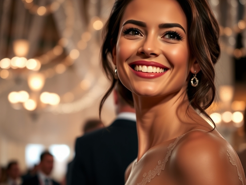 A vibrant portrait of Jenna Dewan smiling, with a background of dance studio lights, reflecting her energetic personality and