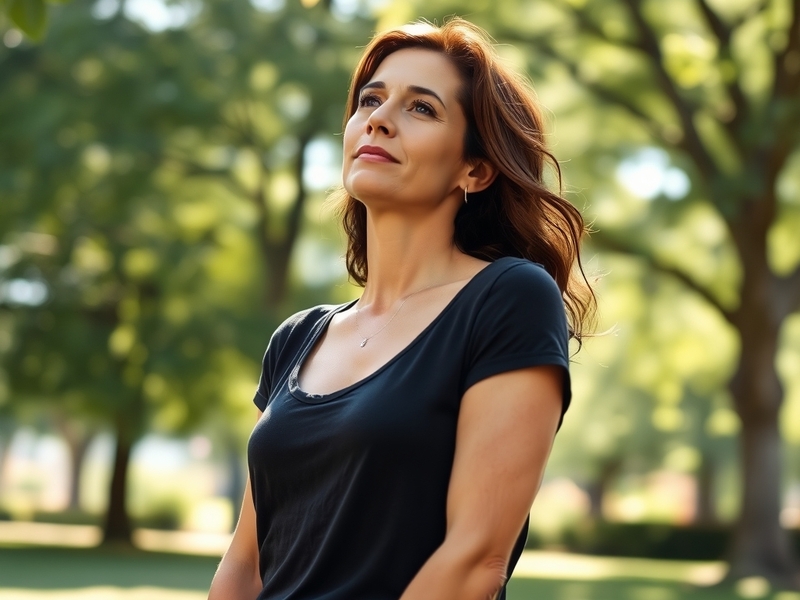 A portrait of Evangeline Lilly in a serene setting, reflecting a contemplative mood, symbolizing her journey away from Hollyw