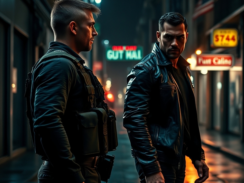 A dynamic split image featuring Chris Pratt as James Reece and Alan Ritchson as Jack Reacher, showcasing their contrasting st