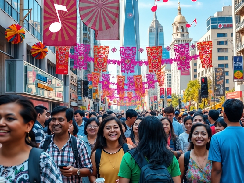 A vibrant scene from 'This City is Ours' featuring the main cast in a city setting, showcasing diverse characters engaged in