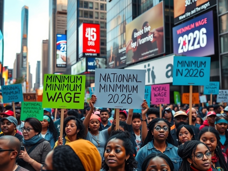 An infographic illustrating minimum wage rates across various countries, highlighting disparities and trends.