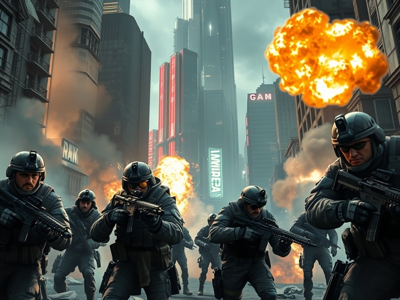 An intense multiplayer gaming session featuring players engaged in action, with a focus on dynamic visuals and immersive game
