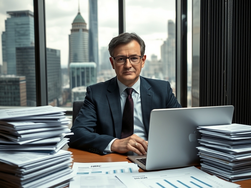 An image depicting a business meeting in a modern office, with financial documents and charts on the table, illustrating the